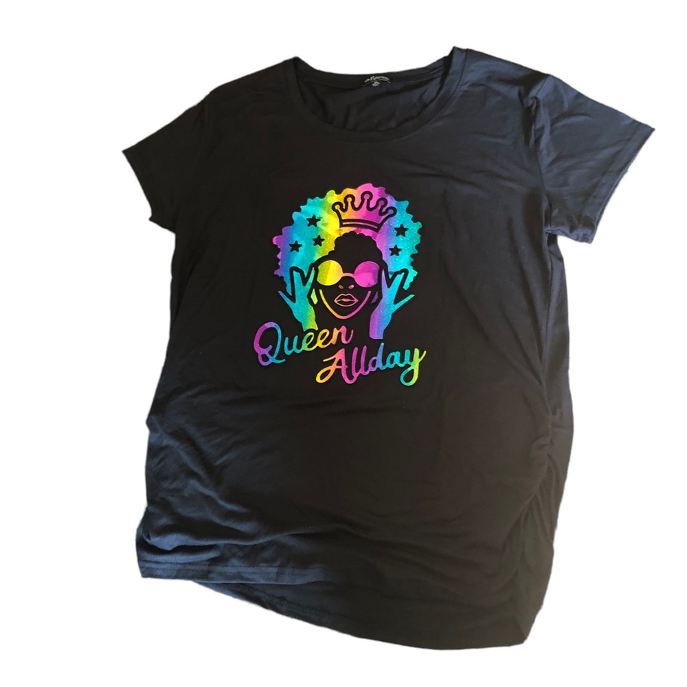 👑 Queen All Day iridescent graphic T-shirt